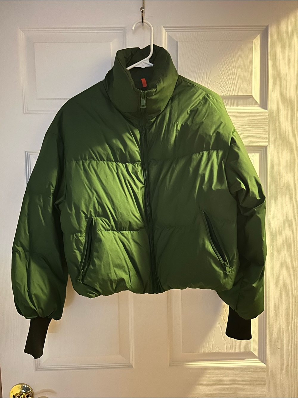 OROLAY Green Women's Puffer Jacket with High Collar